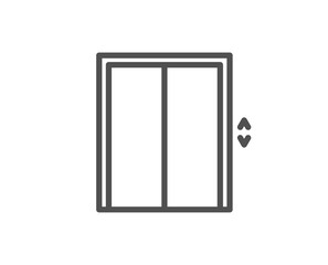 Lift line icon. Elevator sign. Transportation between floors symbol. Quality design element. Editable stroke. Vector