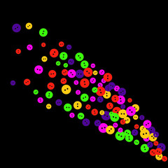 Vector Confetti Background Pattern. Element of design. Colored buttons on a black background