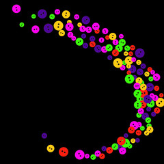 Vector Confetti Background Pattern. Element of design. Colored buttons on a black background