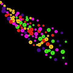 Vector Confetti Background Pattern. Element of design. Colored buttons on a black background