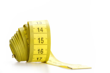 Measuring tape of tailor with indicators in form of centimeters.
