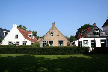 Fototapeta na wymiar Streetview in the village of Schiermonnikoog