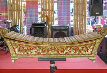 Thai classical music instrument , Thai wooden alto xylophone instrument. Thai xylophone