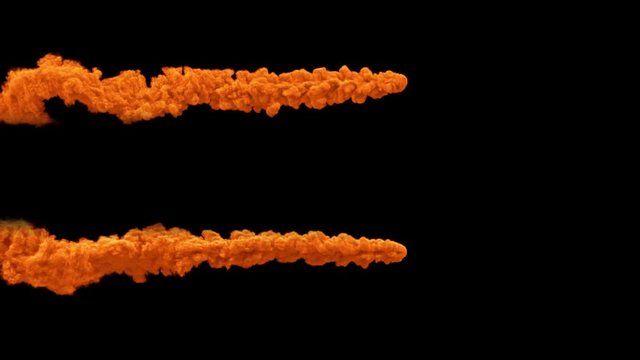 Meteor or asteroid trail orange smokes, with alpha mask