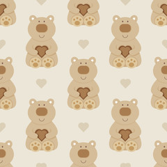 Seamless pattern with bears. Vector illustration.