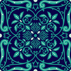 Vector seamless pattern tiling with arabesque