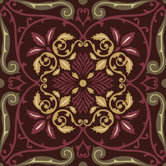 Vector seamless pattern tiling with arabesque