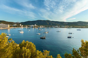 Bay port de Andratx, Mallorca, Spain.bay with yachts in Palma Spain