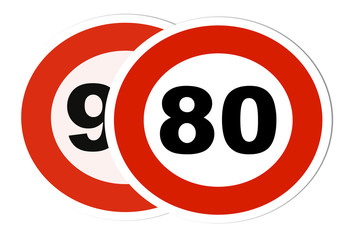 80 km/h panneau cachant le 90