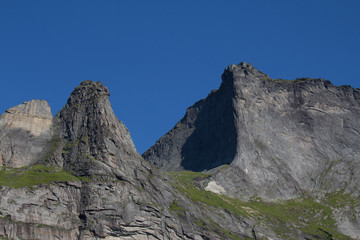Mountain tops in Lofoten