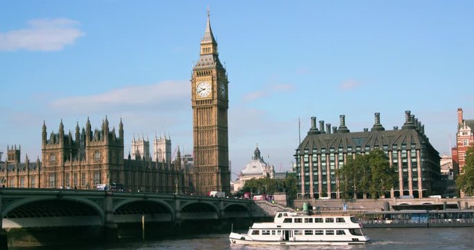 Westminster Bridge, Houses Of Parliament & Big Ben; London September Wednesday; London, England