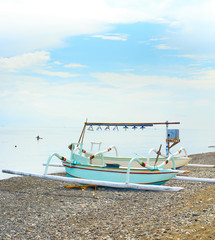 Fototapeta na wymiar Wooden Bali fishing boats