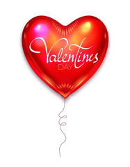 Obraz na płótnie Canvas Red Heart Balloon. Happy Valentine's Day. Vector illustration