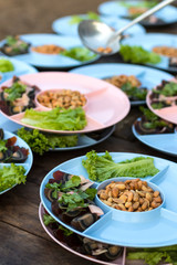 Cashew nuts creatures with preserved egg.