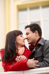 young couple in love outdoor