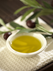 still life of olive oil