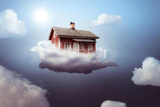 Haus auf einer Wolke