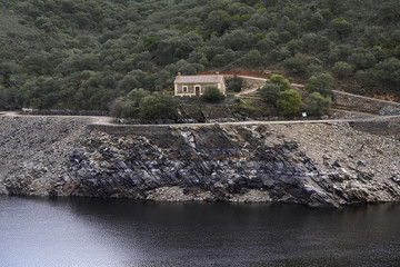 Lonely country house close to Tajo river in Monfragüe National Park in Caceres