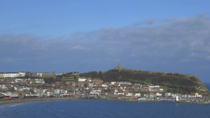 Scarborough Castle & South Bay; Scarborough South Bay From Esplanade; Scarborough, North Yorkshire