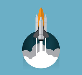 Fototapeta premium rocket launching in the circle