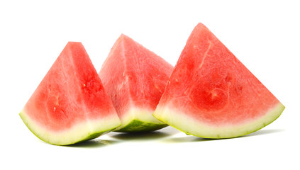 Watermelon slice on white background