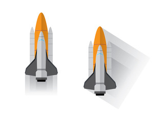 big rocket with shadow illustration design