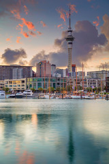 Auckland. Cityscape image of Auckland skyline, New Zealand during sunrise.