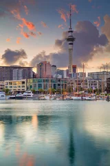 Crédence de cuisine en verre imprimé Nouvelle-Zélande Auckland. Image de paysage urbain d& 39 Auckland, Nouvelle-Zélande pendant le lever du soleil.