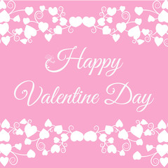 Fototapeta na wymiar Happy Valentine's day typographic poster with handwritten text of calligraphy isolated on a pink background.