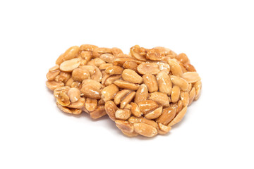 Korean traditional sweet snacks with peanuts, isolated on white