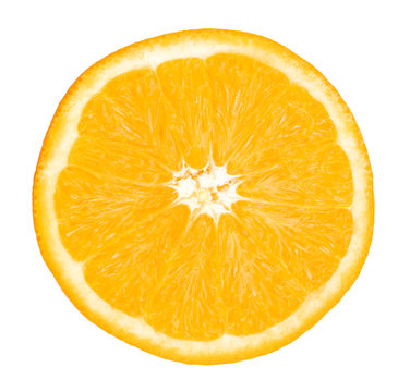 Orange fruit. Orange slice isolate on white. With clipping path