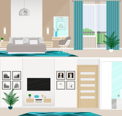 New stylish interior design bedroom with modern furniture and stylish accessories.