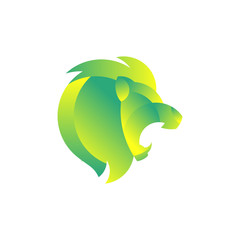 Lion head - vector logo template. Pride graphic sign. Strong concept symbol. Power creative illustration. Geometric animal icon design. Minimalistic pictogram. Vector drawing