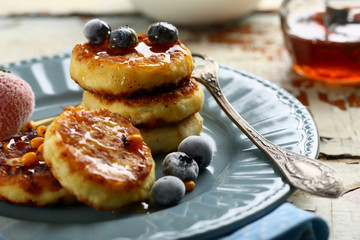 Breakfast pancakes with berries