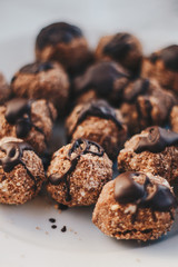Group of homemade cocoa balls