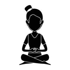 woman practicing yoga avatar vector illustration design