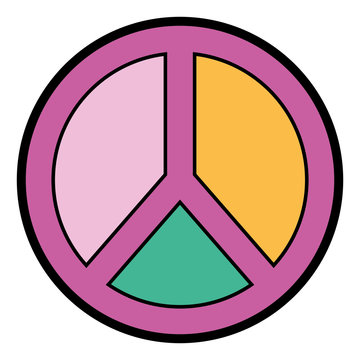 peace and love symbol emblem icon vector illustration