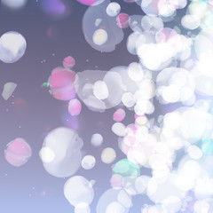 Vector abstract bokeh background. Festive defocused lights. Sparkles blur illumination. Blurred glow particles.