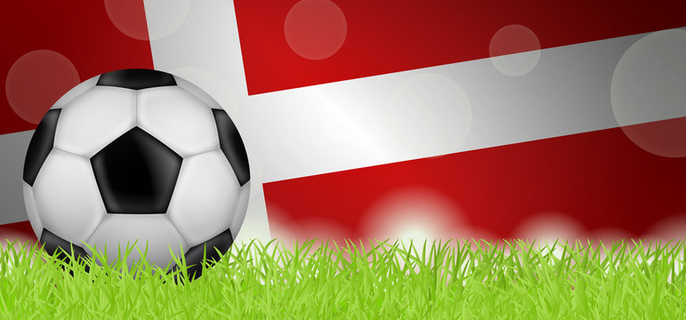 Fußballwiese - Flagge von Dänemark