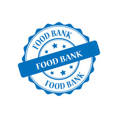 Food bank blue stamp illustration
