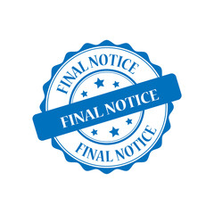 Final notice blue stamp illustration