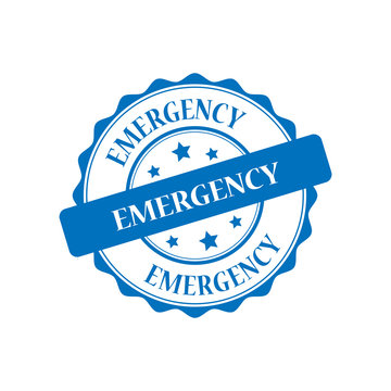 Emergency blue stamp illustration