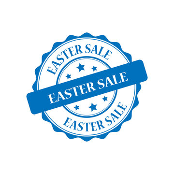 Easter sale blue stamp illustration