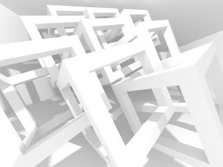 White Architecture Construction Modern Interior Background