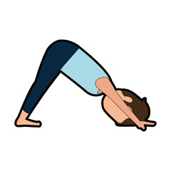 man practicing yoga avatar vector illustration design