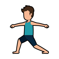 Fototapeta na wymiar man practicing yoga avatar vector illustration design