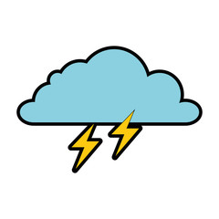 weather cloud rainy with ray vector illustration design