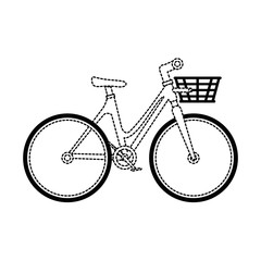 bicycle vehicle with basket vector illustration design