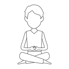 man practicing yoga avatar vector illustration design