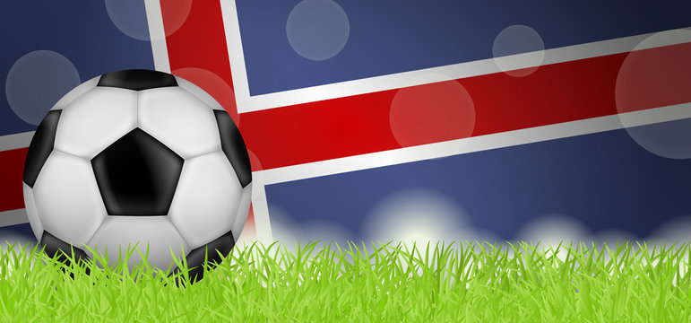Fußballwiese - Flagge von Island